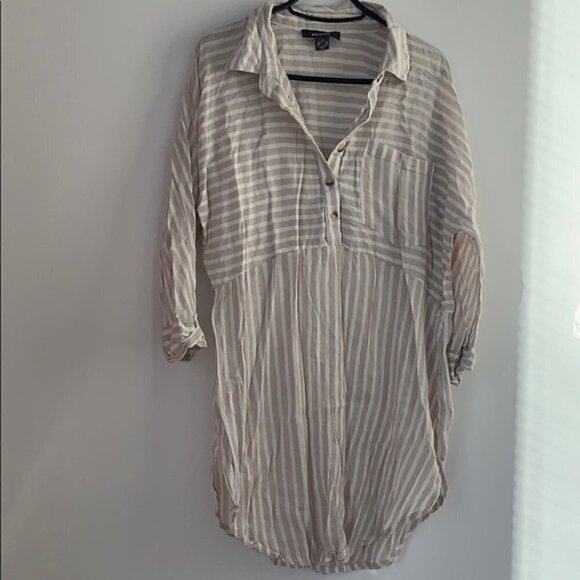 🌺 Light striped shirt dress Primark size XS - Picture 1 of 3